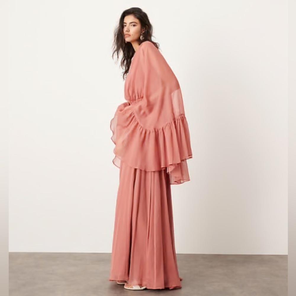 ASOS Dusty Rose Ruffled Maxi Dress - Picture 2 of 4